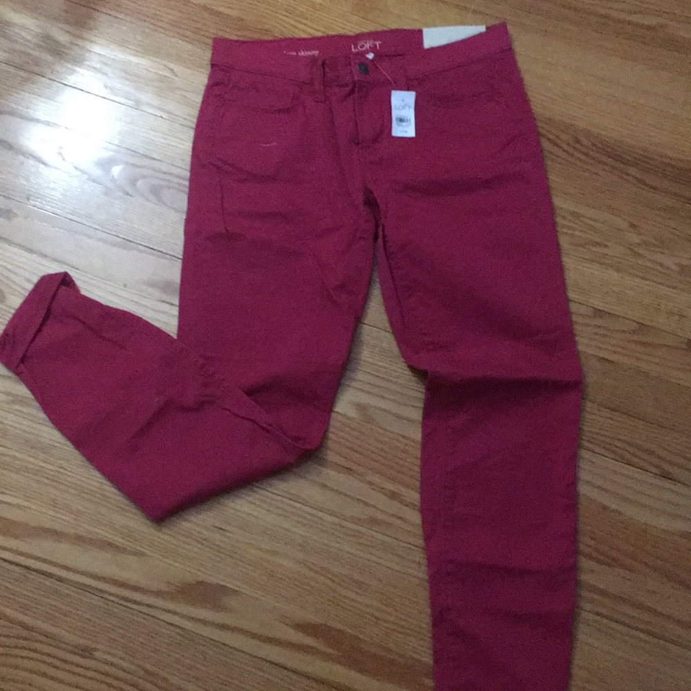 Ann Taylor Loft pink modern skinny jeans